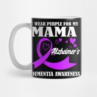 I Wear Purple For My Mom Alzheimer's Dementia Awareness Mug